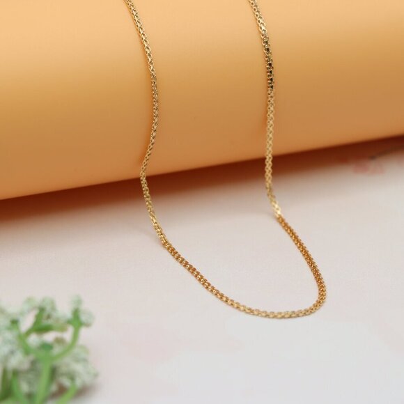 "Classic Curb Chain Rose Gold Necklace Everyday Elegance, XPNL0141 - Picture 5 of 11